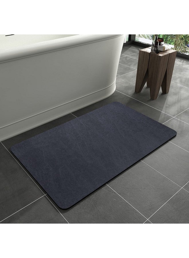 MontVoo -Bath Mat Rug-Rubber Backing Non Slip Quick Dry Absorbent Thin Bathroom Rugs Fit Under Door-Faux Suede Surface Bathroom Floor Mats-Shower Rug for in Front of Bathtub Shower Navy 16"x24" - Image 1