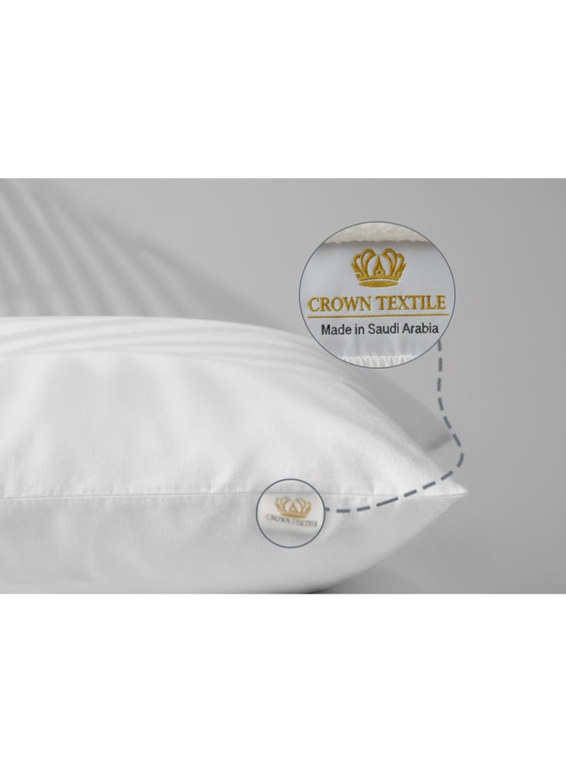 CROWN TEXTILE (4 pieces) 100% soft cotton pillowcase, 1000g weight, with microfiber filling - Image 3