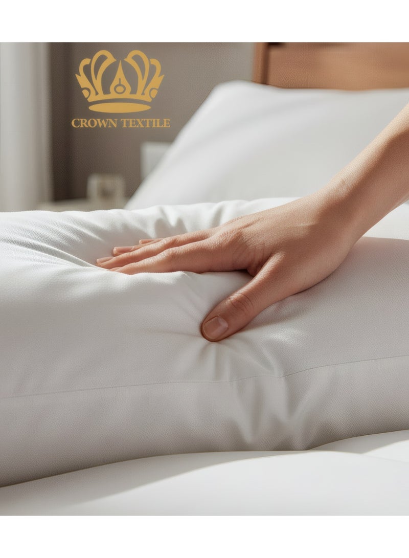CROWN TEXTILE (4 pieces) 100% soft cotton pillowcase, 1000g weight, with microfiber filling - Image 2