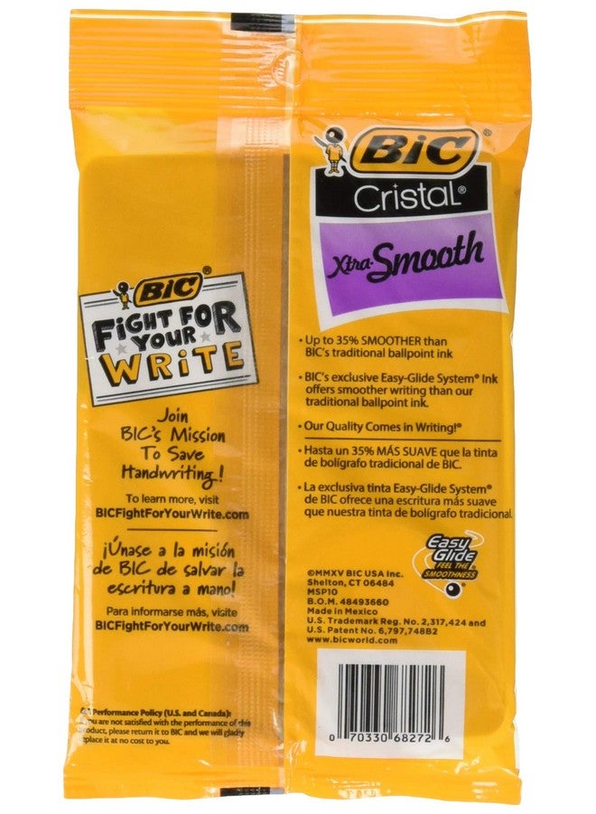 بيك أقلام بيك كريستال إكسترا سموث زرقاء متوسطة الرأس، عبوة من 10 قطع - Image 2