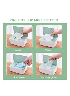 SYOSI Wet Wipes Dispenser Box, SYOSI Toilet Wipes Dispenser Box, Dry Wet Tissue Paper Case Holder, Tissue Storage Box Case with Lid Dustproof for Home Office  - Image 5