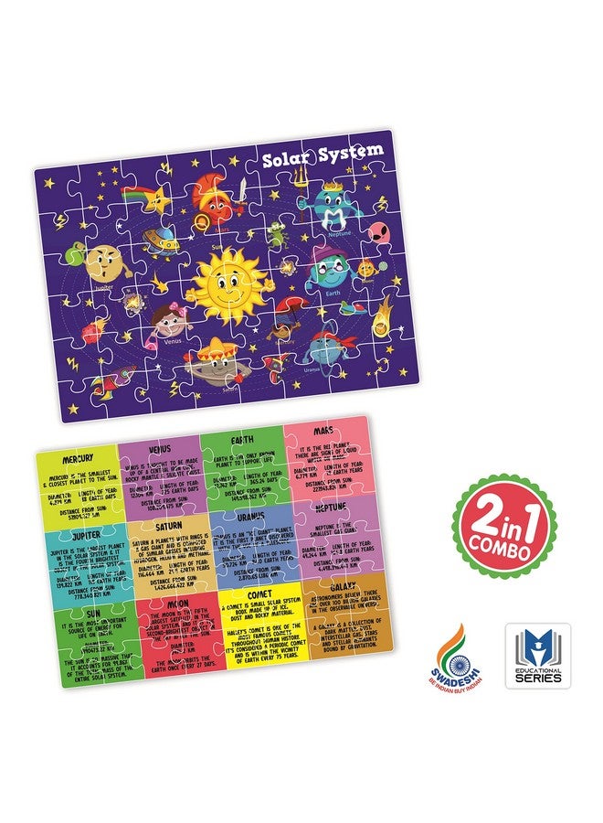 Ratna's Kids Solar System Jigsaw 2 in 1 Combo 48 Pieces Double Sided Jigsaw Puzzle Educational Toys for Kids 3+ Years - Image 2