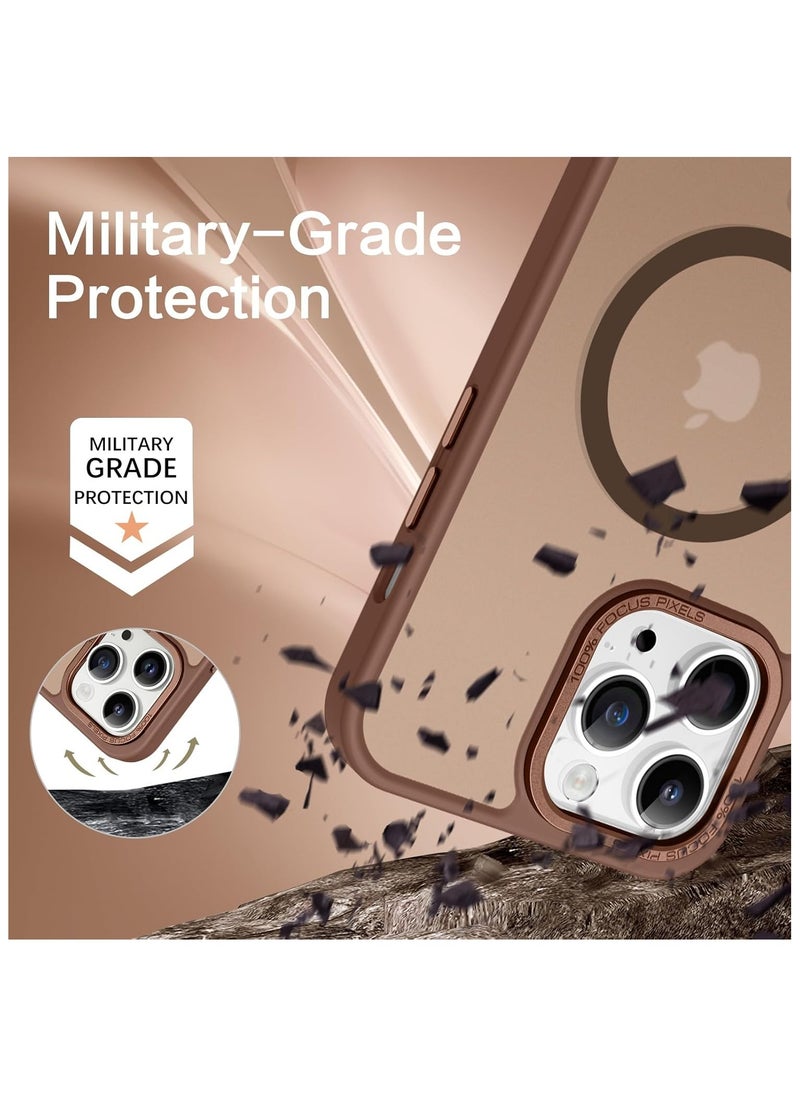 Denx - Magnetic Case for iPhone 15 Pro [Shockproof & Slim] Matte Hard Back Cover with high-Grade Protection | Desert Titanium - Image 1