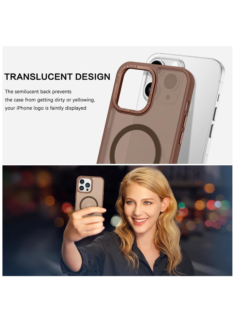Denx - Magnetic Case for iPhone 15 Pro [Shockproof & Slim] Matte Hard Back Cover with high-Grade Protection | Desert Titanium - Image 1