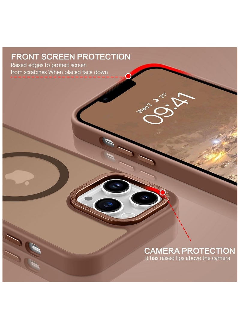 Denx - Magnetic Case for iPhone 15 Pro [Shockproof & Slim] Matte Hard Back Cover with high-Grade Protection | Desert Titanium - Image 1