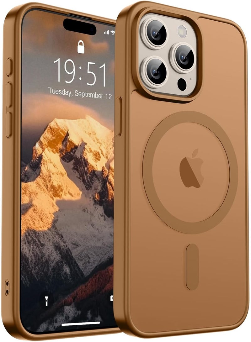 ACLIX Magnetic Case for iPhone 15 Pro [Shockproof & Slim] Matte Hard Back Cover with high-Grade Protection | Desert Titanium - Image 1
