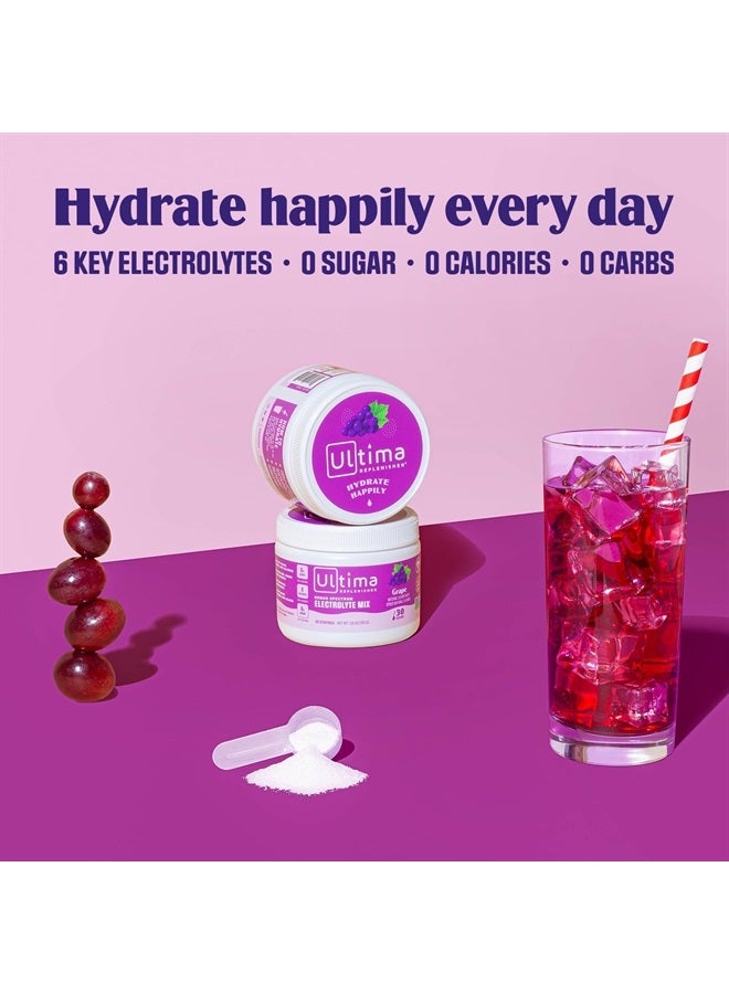 Ultima Replenisher Daily Electrolyte Drink Mix – Grape, 30 Servings – Hydration Powder with 6 Key Electrolytes & Trace Minerals – Keto Friendly, Vegan, Non- GMO & Sugar-Free Electrolyte Powder  - Image 3