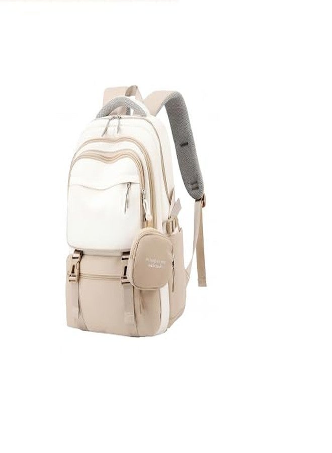 VALUEVIBES Women’s Backpack with Small Zipper Pouch | 18.1 Inch College & Laptop Bag with Cute Accessory | Lightweight Bookbag for School, Travel & Daily Use - Image 1