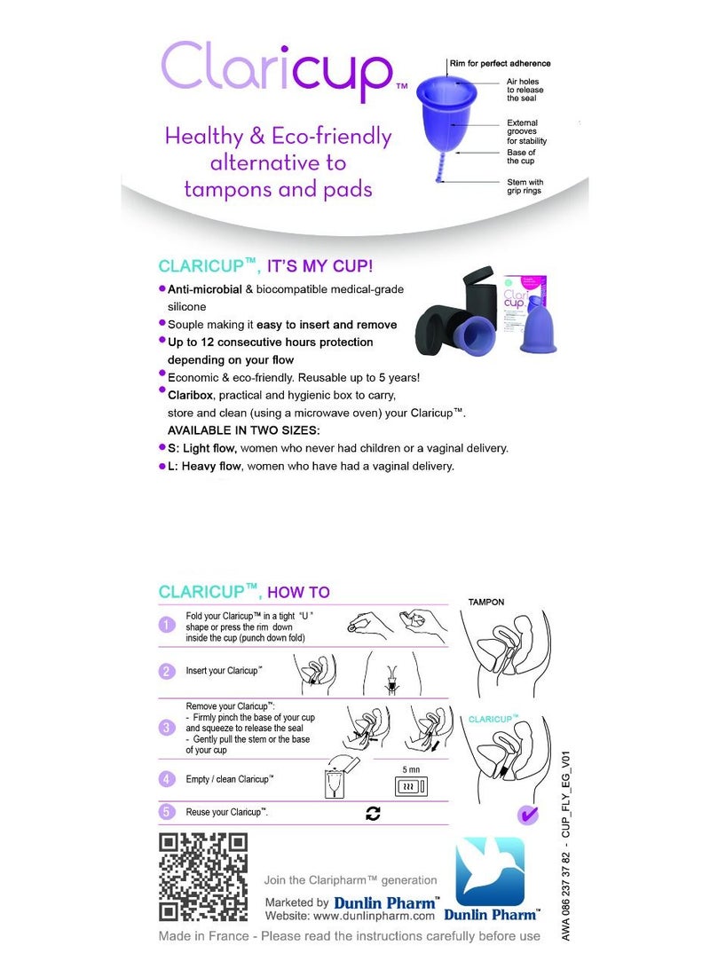 Claricup Antimicrobial Menstrual Cup And Sterilization Box