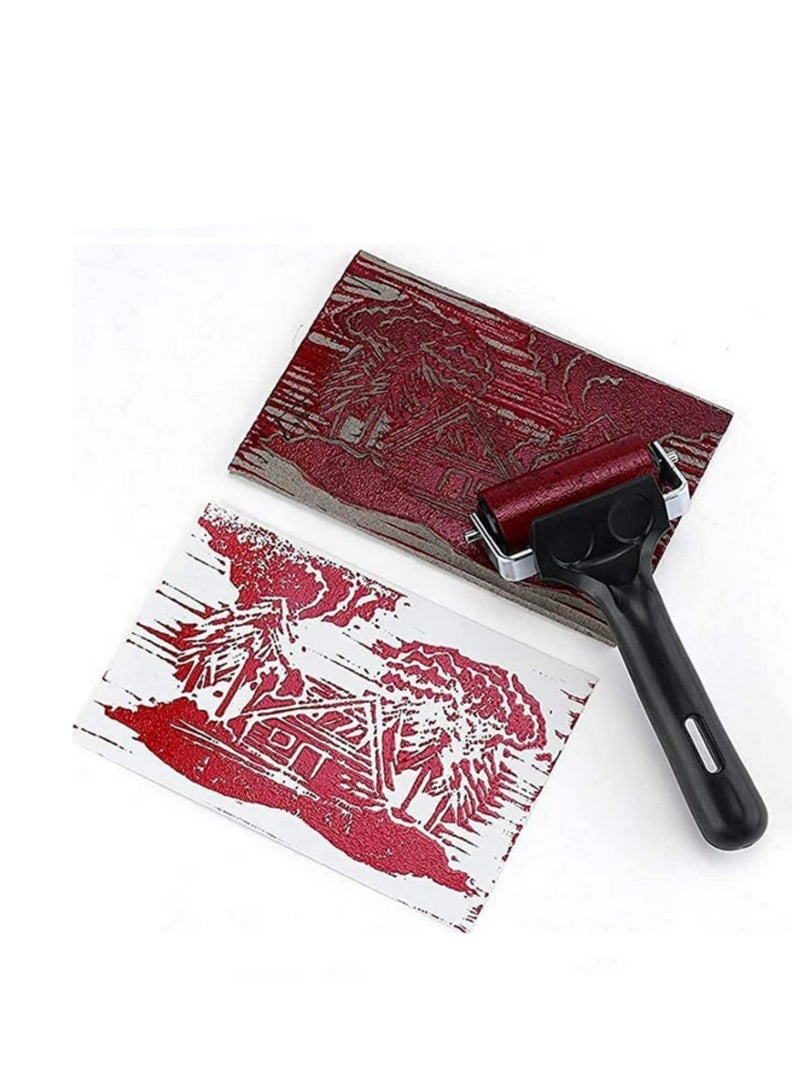 2Pack Soft Rubber Brayer Rubber Brayer Roller Paint Brush Ink Applicator Sturdy and Durable with Good Elasticity Easy to Use Art Craft Oil Painting Tool (6cm+10cm)  - Image 3