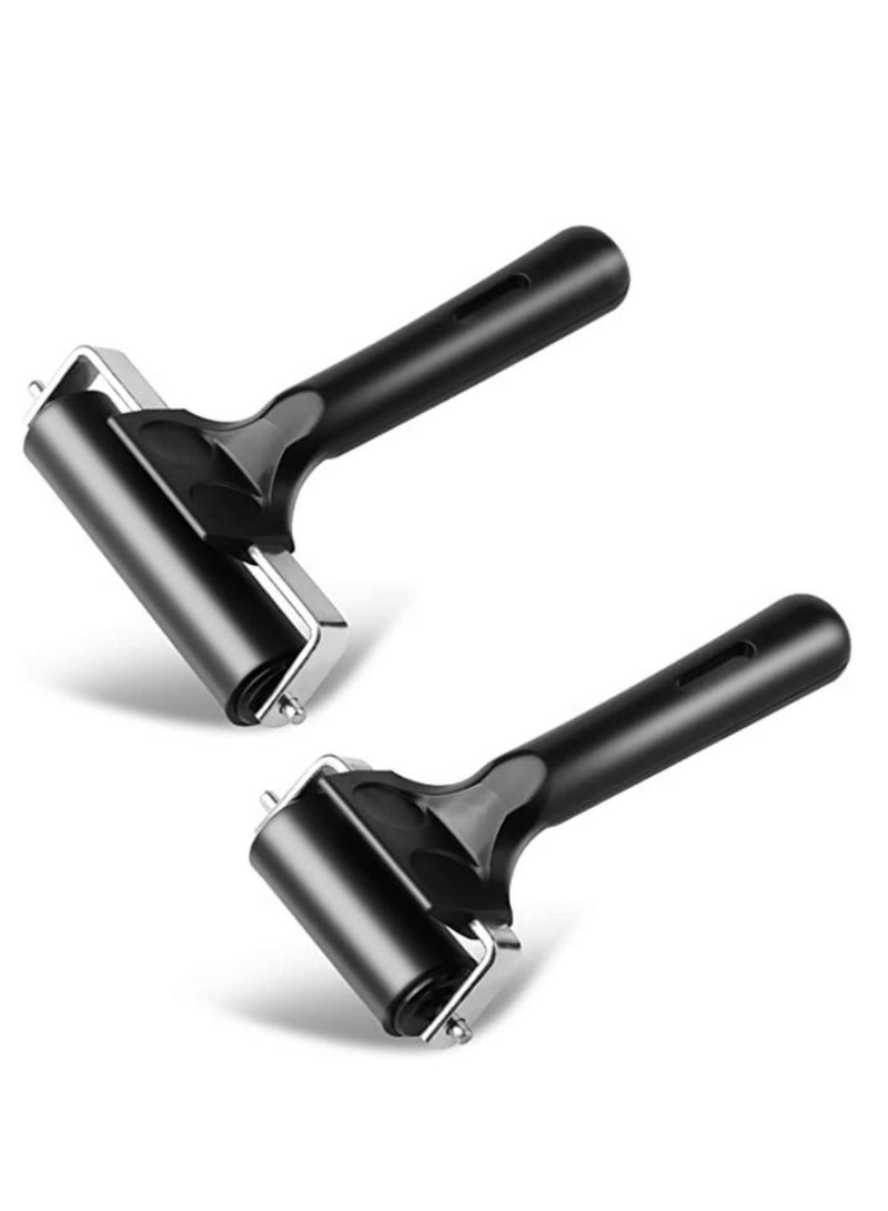 2Pack Soft Rubber Brayer Rubber Brayer Roller Paint Brush Ink Applicator Sturdy and Durable with Good Elasticity Easy to Use Art Craft Oil Painting Tool (6cm+10cm)  - Image 1