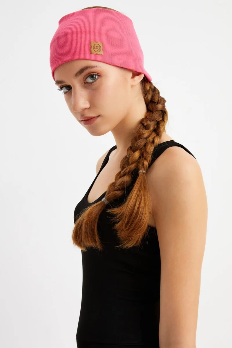 Butikgiz Pink Women's Cotton Camisole, Non-Slip, Sweatproof, Ultra Light, Sports Hair Band Bandana Buff