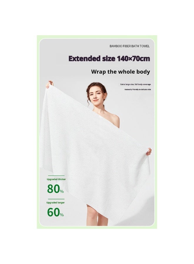 2-Pack Disposable Bamboo Fiber Bath Towels, 70 x 140 cm, Individually Wrapped, Soft & Absorbent for Travel, Hotel, Gym and Camping - Image 3