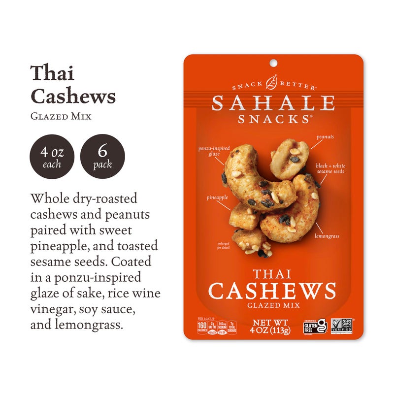 Sahale Snacks Thai Cashews Glazed Mix, 4 Ounces (Pack of 6) - Image 2