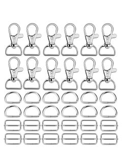 Hysagtek 60 Pcs Purse Hardware For Bag Making Swivel Snap Hooks D Ring Slide Buckle Bag Hardware Supplies For Handbag Fasteners Strap Backpack Diy Craft Accessories 1 Inch Silver  - Image 1
