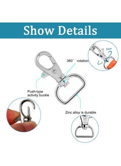 Hysagtek 60 Pcs Purse Hardware For Bag Making Swivel Snap Hooks D Ring Slide Buckle Bag Hardware Supplies For Handbag Fasteners Strap Backpack Diy Craft Accessories 1 Inch Silver  - Image 4