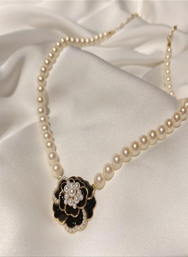 MEENAZ Aesthetic Flower Meenakari Pearl Moti Necklace Chain for Women & Girls | Stylish Diamond Stone Pendant Choker | Gold Plated Fashion Jewellery | Elegant Aesthetic Accessories Gift for Woman 35 - Image 4