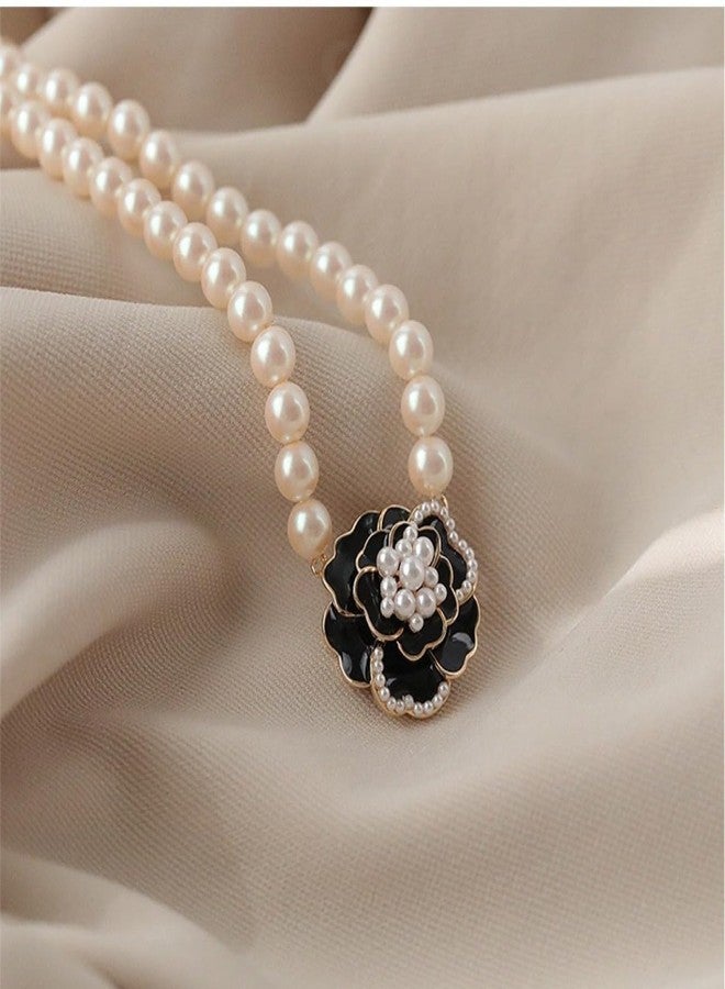 MEENAZ Aesthetic Flower Meenakari Pearl Moti Necklace Chain for Women & Girls | Stylish Diamond Stone Pendant Choker | Gold Plated Fashion Jewellery | Elegant Aesthetic Accessories Gift for Woman 35 - Image 3
