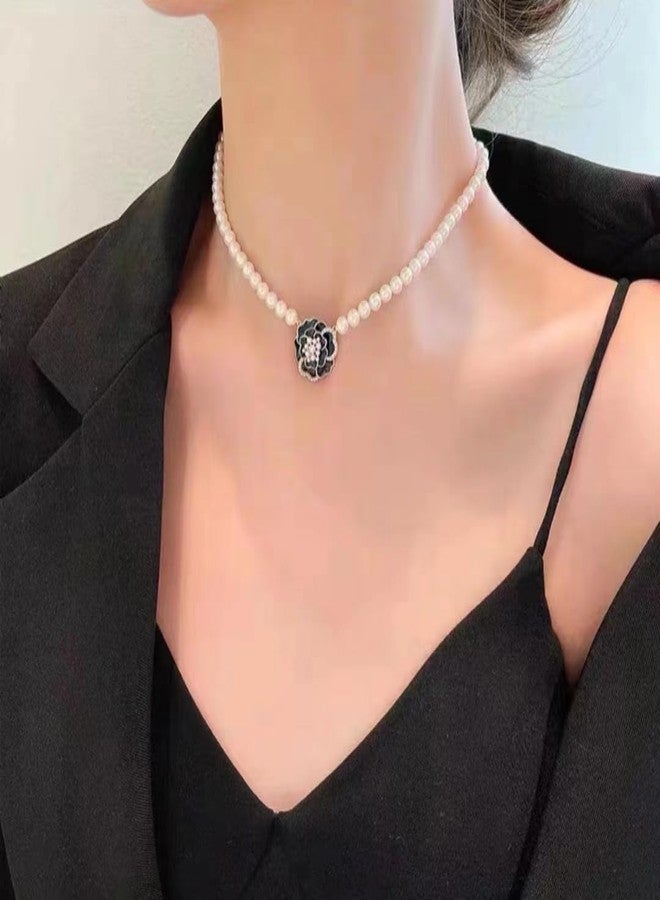 MEENAZ Aesthetic Flower Meenakari Pearl Moti Necklace Chain for Women & Girls | Stylish Diamond Stone Pendant Choker | Gold Plated Fashion Jewellery | Elegant Aesthetic Accessories Gift for Woman 35 - Image 2
