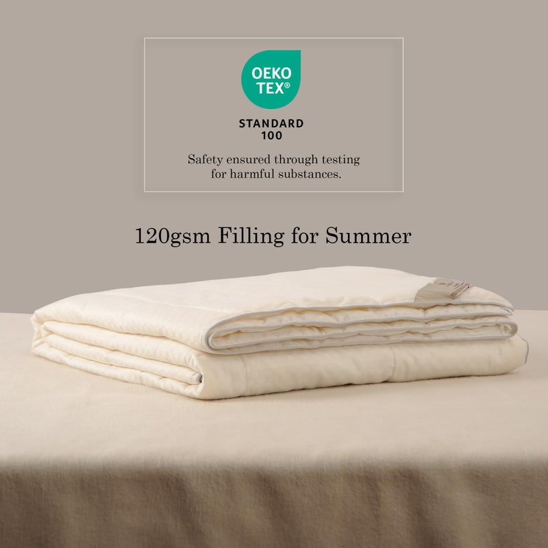 CUDDLE DREAMS Wool Comforter Duvet Insert, 100% Australian Wool Filling with Soft Noiseless Cotton Shell, Natural Warmth (Lightweight for Summer, Queen) - Image 3