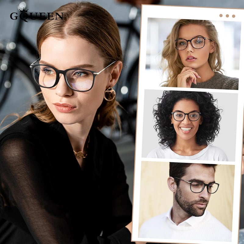 GQUEEN Fashion Fake Glasses Non Prescription Glasses Clear Lens Glasses Nerd Plain Frames Women Men, 201579 - Image 2
