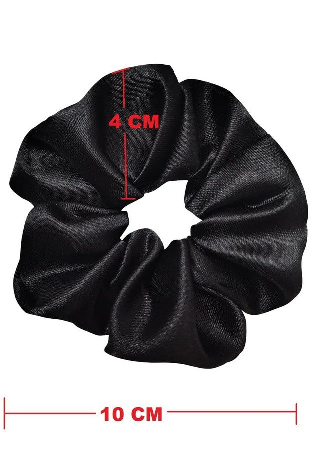 MATRIXO 6 Packs Satin Hair Scrunchies for Women and Girls, satin Soft Scrunchy Hair Bands for Hair Accessories,satin srunchies (Black - Pack of 6) - Image 3