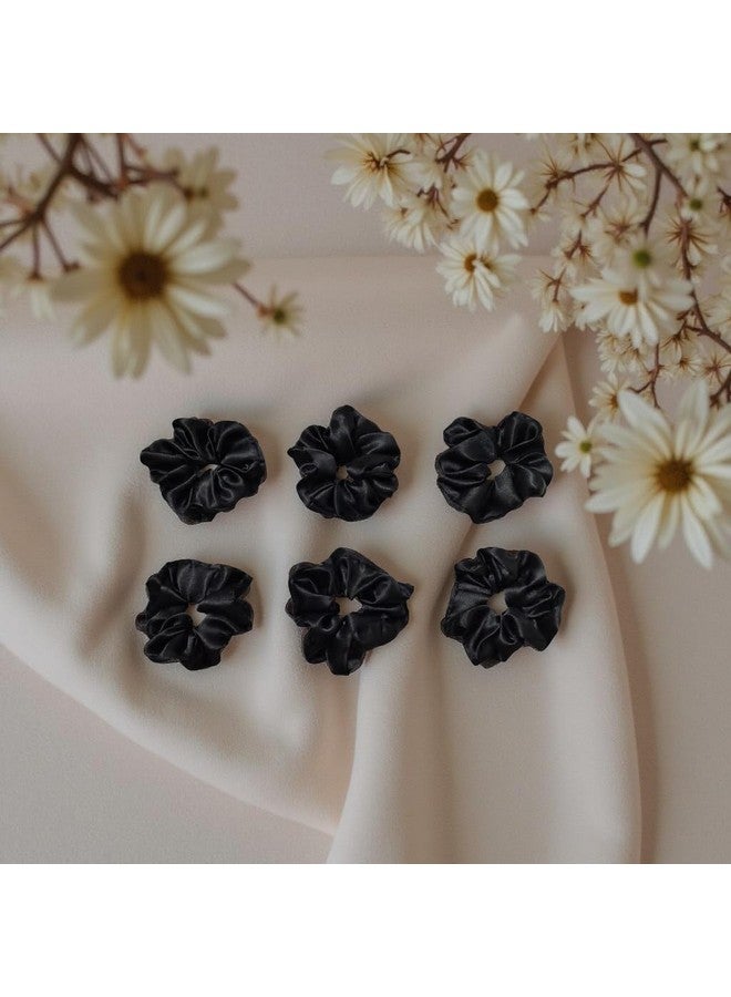 MATRIXO 6 Packs Satin Hair Scrunchies for Women and Girls, satin Soft Scrunchy Hair Bands for Hair Accessories,satin srunchies (Black - Pack of 6) - Image 4