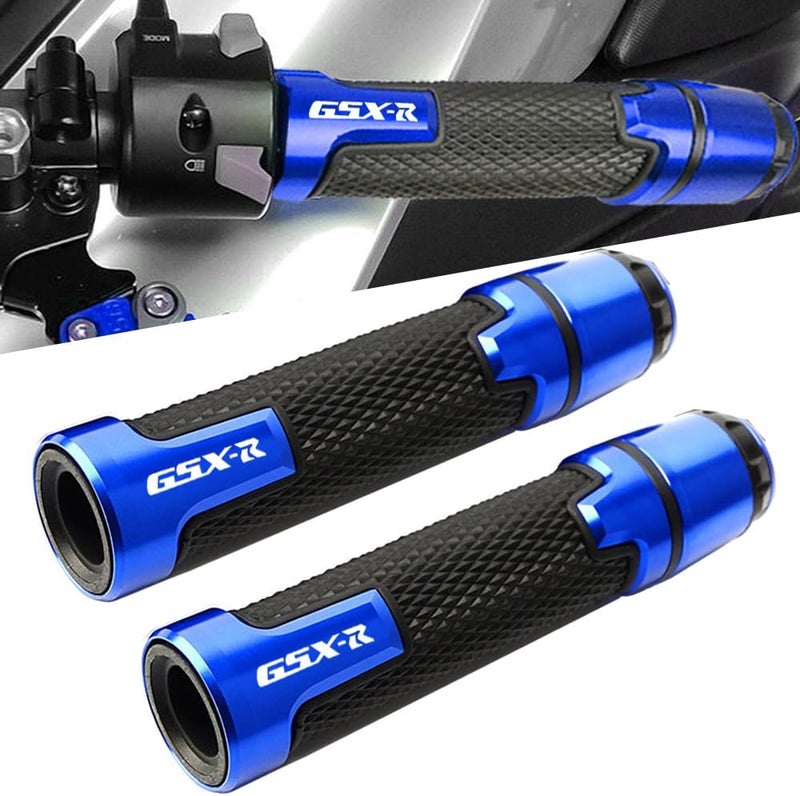 FREAXLL 2pcs 22mm 7/8" Motorcycle Handlebar Grip Ends Set for Suzuki GSXR GSX-R GSXS 600 750 1000 (Blue) - Image 1