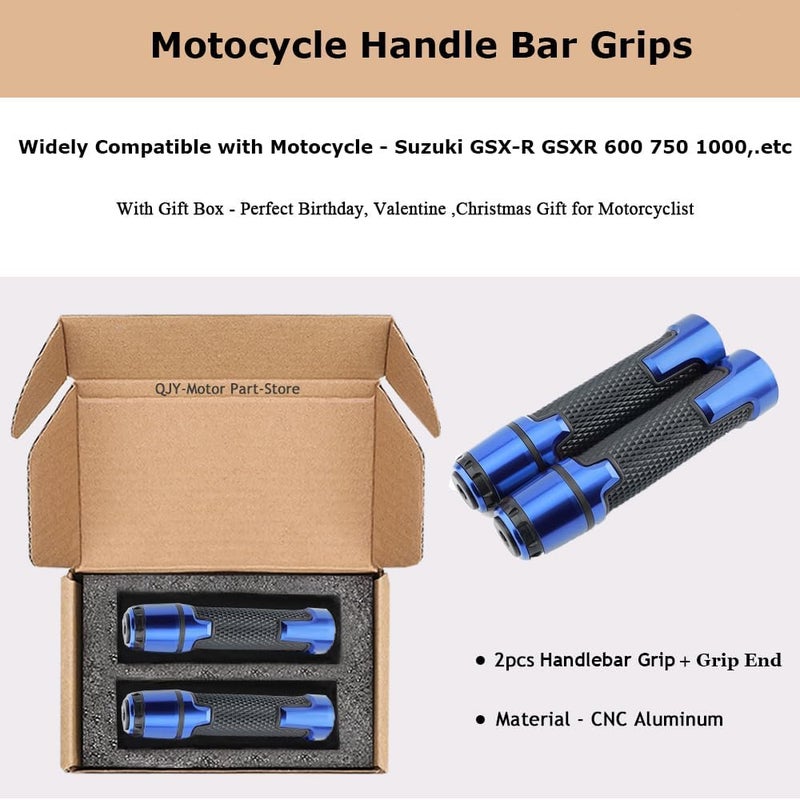 FREAXLL 2pcs 22mm 7/8" Motorcycle Handlebar Grip Ends Set for Suzuki GSXR GSX-R GSXS 600 750 1000 (Blue) - Image 5