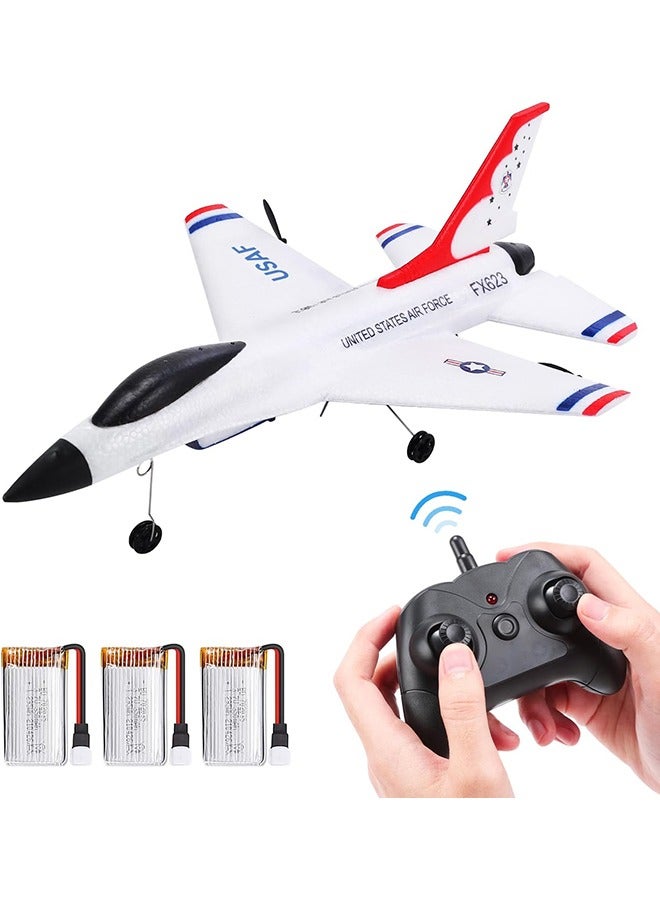 RC Airplane 2.4GHz 2 Channel Remote Control Plane with Gyro and 3 Batteries (30 Mins), Easy to Fly F-16 Model Gift for Adults, Beginners and Advanced Kids  - Image 1