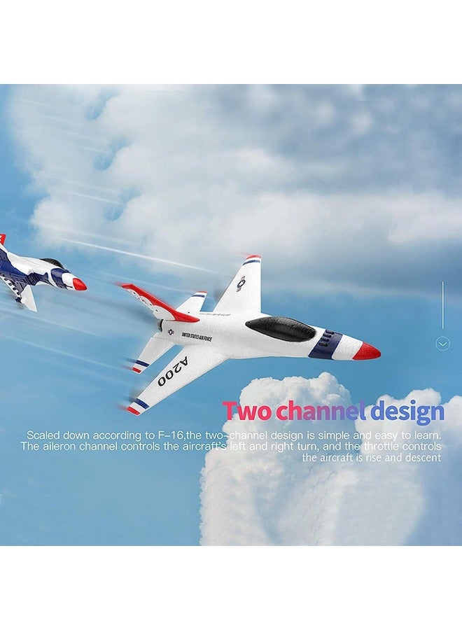 RC Airplane 2.4GHz 2 Channel Remote Control Plane with Gyro and 3 Batteries (30 Mins), Easy to Fly F-16 Model Gift for Adults, Beginners and Advanced Kids  - Image 4