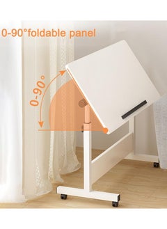 DubaiGallery Rolling Desk Adjustable Height,Rolling Computer Cart,Portable Laptop Desk,Small Adjustable Home Office Desk,Rolling Laptop Desk,Small Portable Desk  - Image 3