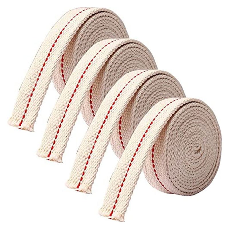 BetterJonny 8 Meter26 Feet Lamp Wicks Kerosene Wick Flat Cotton Wick 4 Rolls 34 Inch Oil Lantern Wick Stitch Lamp Wicks for Oil Burners Paraffin Oil Wick Kerosene Based Lanterns