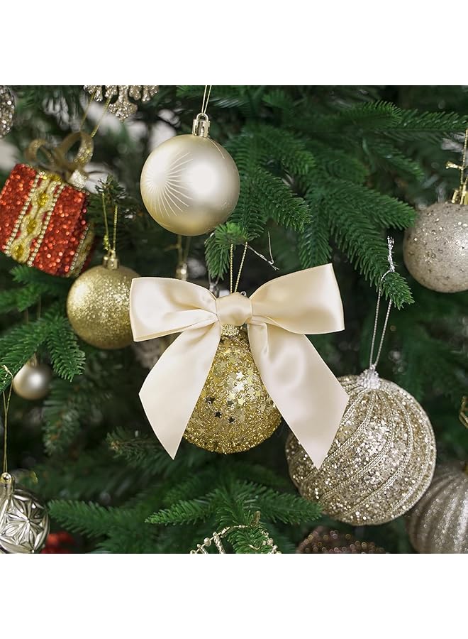 إيروريكس ربطات عنق ملتوية من الساتان لحقائب الحلوى، ربطات عنق شمبانيا مربوطة مسبقًا بطول 4.5 بوصة مع ربطات ملتوية، ربطات عنق من شريط الشمبانيا لديكور الزفاف، ربطات جاهزة لتغليف الهدايا، هدايا الحفلات، 36 قطعة - Image 2