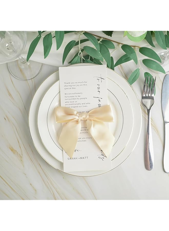 إيروريكس ربطات عنق ملتوية من الساتان لحقائب الحلوى، ربطات عنق شمبانيا مربوطة مسبقًا بطول 4.5 بوصة مع ربطات ملتوية، ربطات عنق من شريط الشمبانيا لديكور الزفاف، ربطات جاهزة لتغليف الهدايا، هدايا الحفلات، 36 قطعة - Image 3