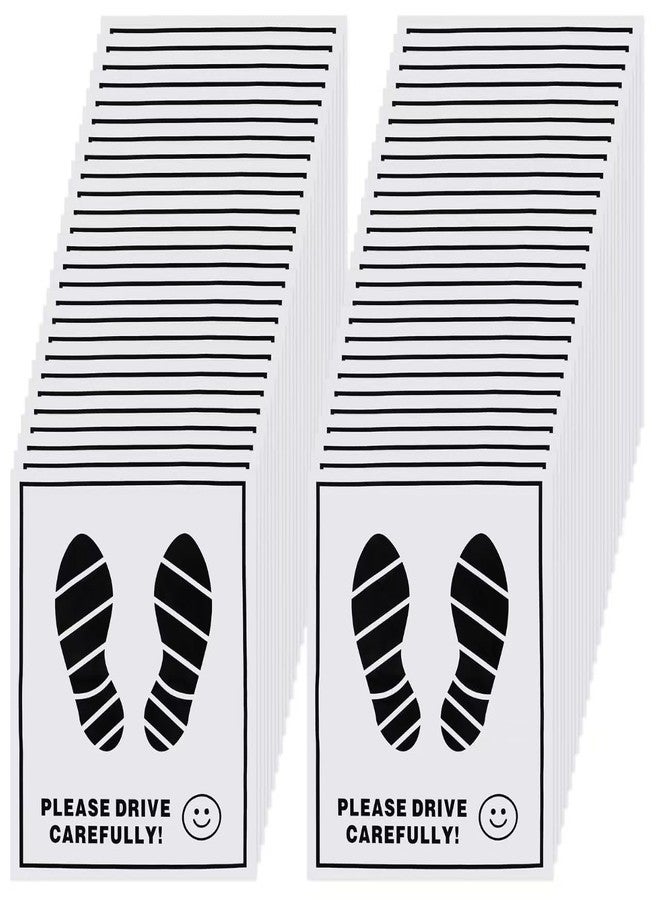 ToiULik 100 Pcs Paper Car Floor Mats - 20"x16" Disposable Auto Floor Pads with Footprint Words | Bulk White Kraft Paper Mats for Car Detailing Supplies, Dealerships & Vehicle Protection - Image 1
