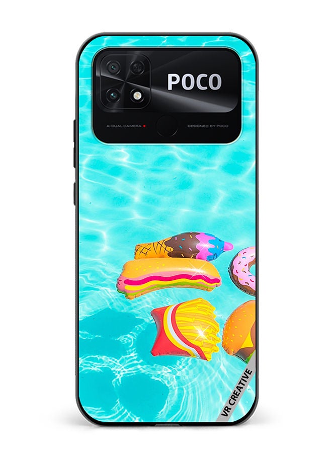 VR CREATIVE غطاء حماية لهاتف Xiaomi Poco C40 بتصميم طعام بارد متعدد الألوان - Image 1