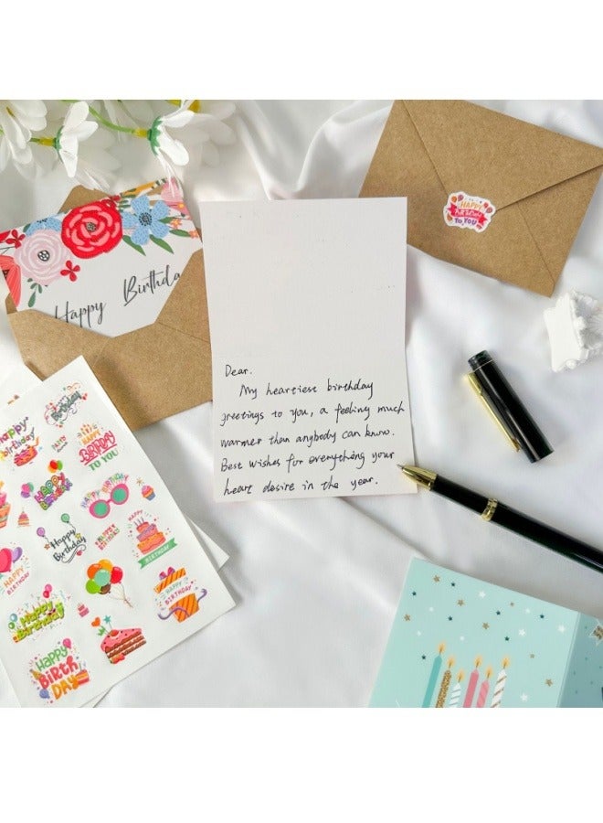 Generic Happy Birthday Greeting Card Set Children's DIY Combination Set With Envelope Handwritten Blessing Birthday Card  - Image 5