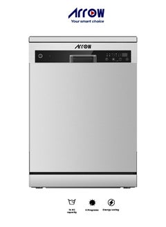 14 Place Settings Dishwasher, 6 Programs, Digital Touch Screen, Electric Rinse Aid Indicator, Child Lock, Stainless Steel Filter, Energy Efficient with Hidden Heating Element | Model: RO-14GDWS