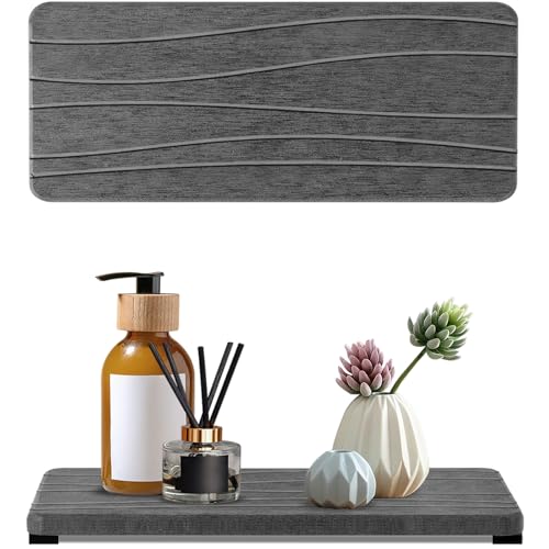 Lyxel 2PCS Water Absorbing Stone Tray Fast Drying Stone Sink Tray Water Absorbent Diatomite Trays Stones Soap Trays Diatomite Coasters for Kitchen Sink Bathroom Counter Hand Soap Dish Holders - Image 1