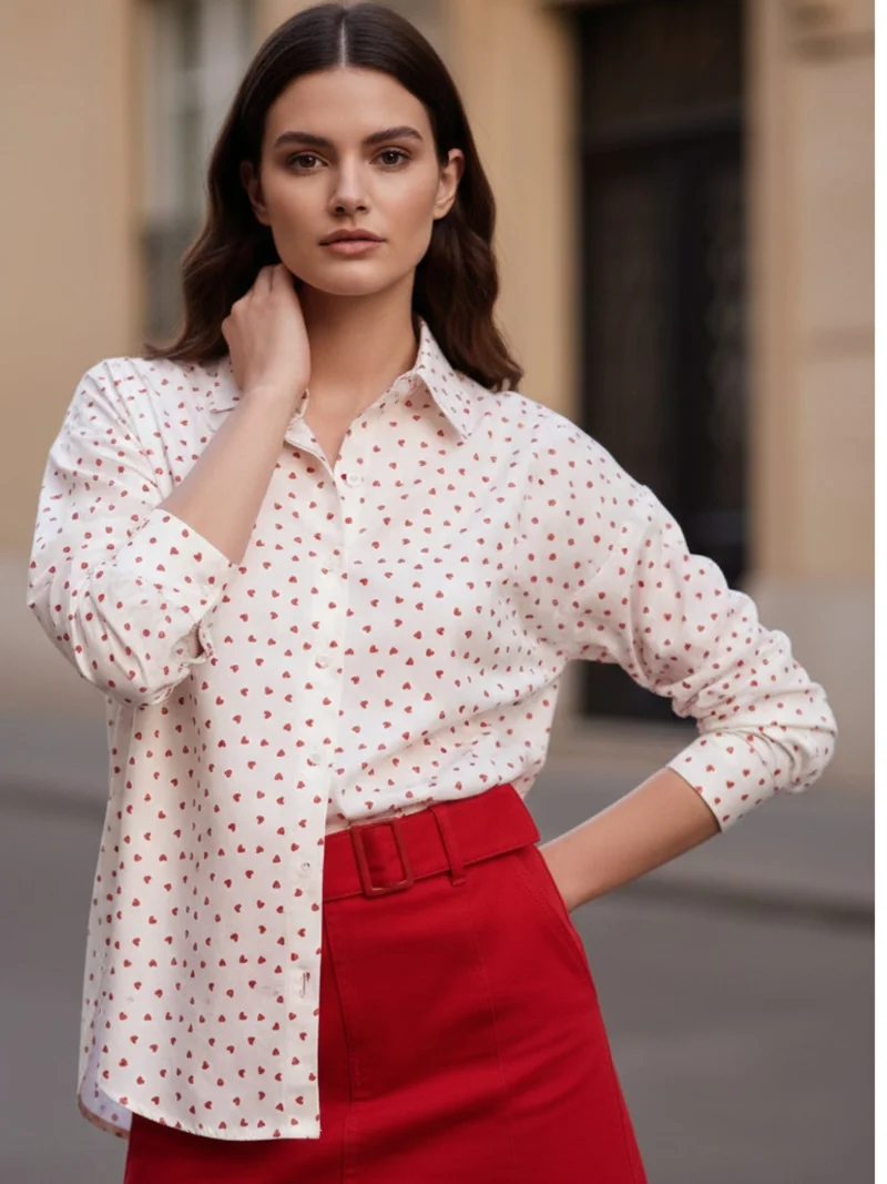 OUTZIDR White Oversized Full Sleeve Shirt