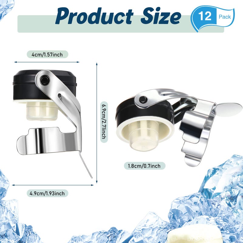 Chengu Stainless Steel Champagne Stoppers 2.71 x 1.93 Inch Wine Bottle Stoppers Sealer Reusable Champagne Cork Bottle Plug Beverage Bottle Stopper for Keeping Wine Fresh(12 Pieces) - Image 2