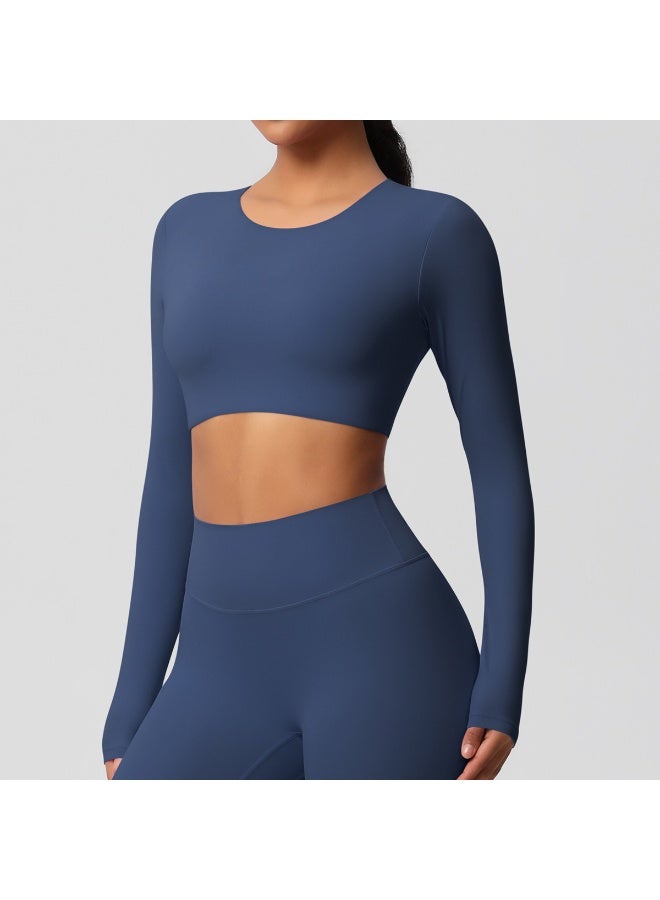 Yoga Shirts For Women Long Sleeve With Padded Fitness Running Gym Clothes Workout Dry Fit Breathable High Elastic Sports Top - Image 1