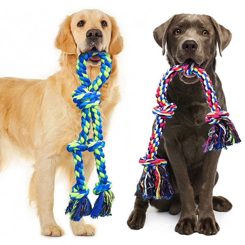 Feeko Heavy Duty Dog Rope Toys for Large Breed Aggressive Chewers, 2 Pack Indestructible Teeth Cleaning Tug of War Toy - Image 1