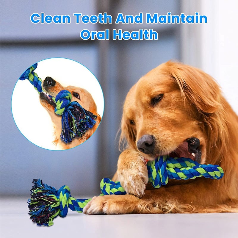 Feeko Heavy Duty Dog Rope Toys for Large Breed Aggressive Chewers, 2 Pack Indestructible Teeth Cleaning Tug of War Toy - Image 4
