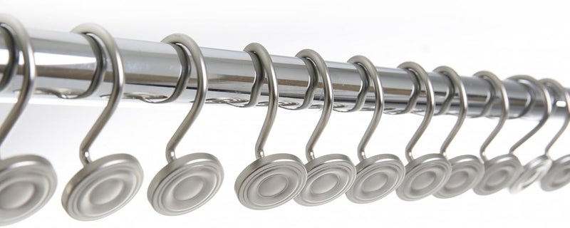 BINO | Shower Curtain Hooks - Brushed Nickel - Set of 12 | Hooks Shower Curtain | Shower Curtain Rings Hooks | Rust Proof Shower Curtain Hooks | Bathroom Shower Hooks For Curtain | Bathroom Essentials - Image 2