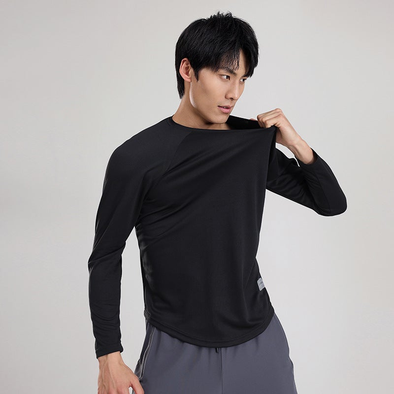 Generic 2024 Mens Quick-Dry T-Shirt Running Long Sleeve Black - Image 4