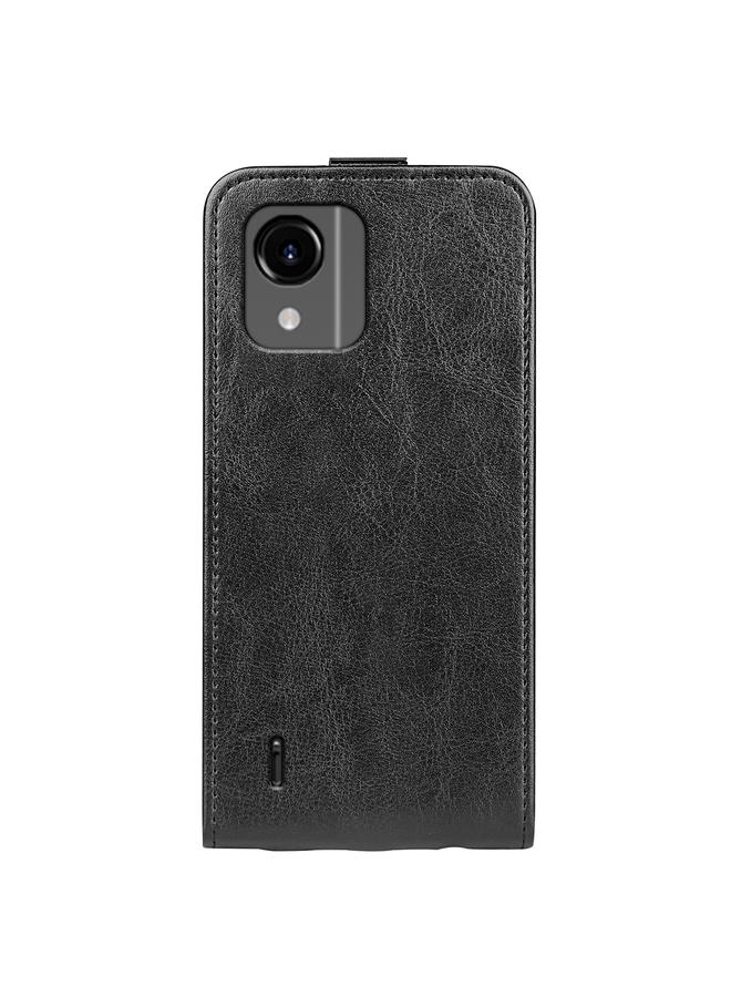 اس-توب جراب هاتف Nokia C100 R64 من الجلد الملمس مع قلاب عمودي واحد - Image 3