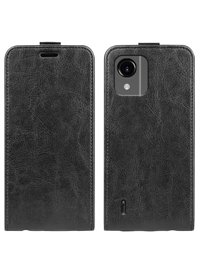 اس-توب جراب هاتف Nokia C100 R64 من الجلد الملمس مع قلاب عمودي واحد - Image 1