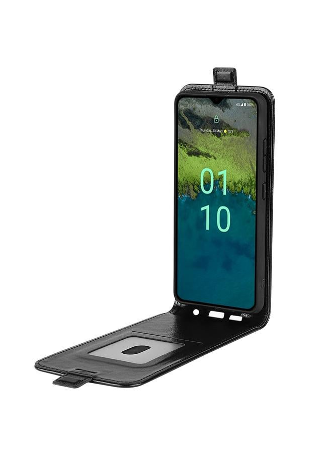 اس-توب جراب هاتف Nokia C100 R64 من الجلد الملمس مع قلاب عمودي واحد - Image 4